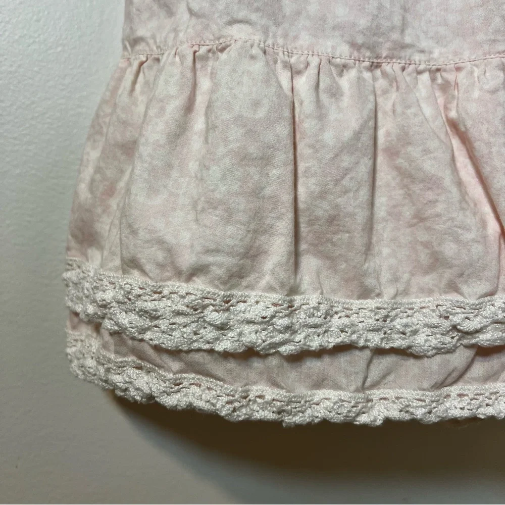 Baby Gap Pink Tiered Lace Dress 12-18M Smocked Spaghetti Straps